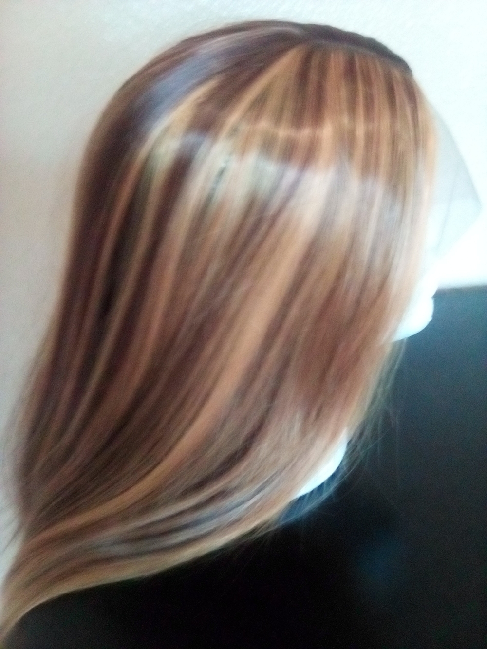 Synthetic Women's Wig in Light Brown with Blonde Highlights